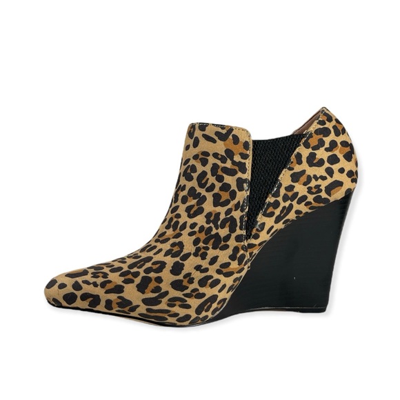 Leopard Print Wedge Ankle Boots - Picture 3 of 3